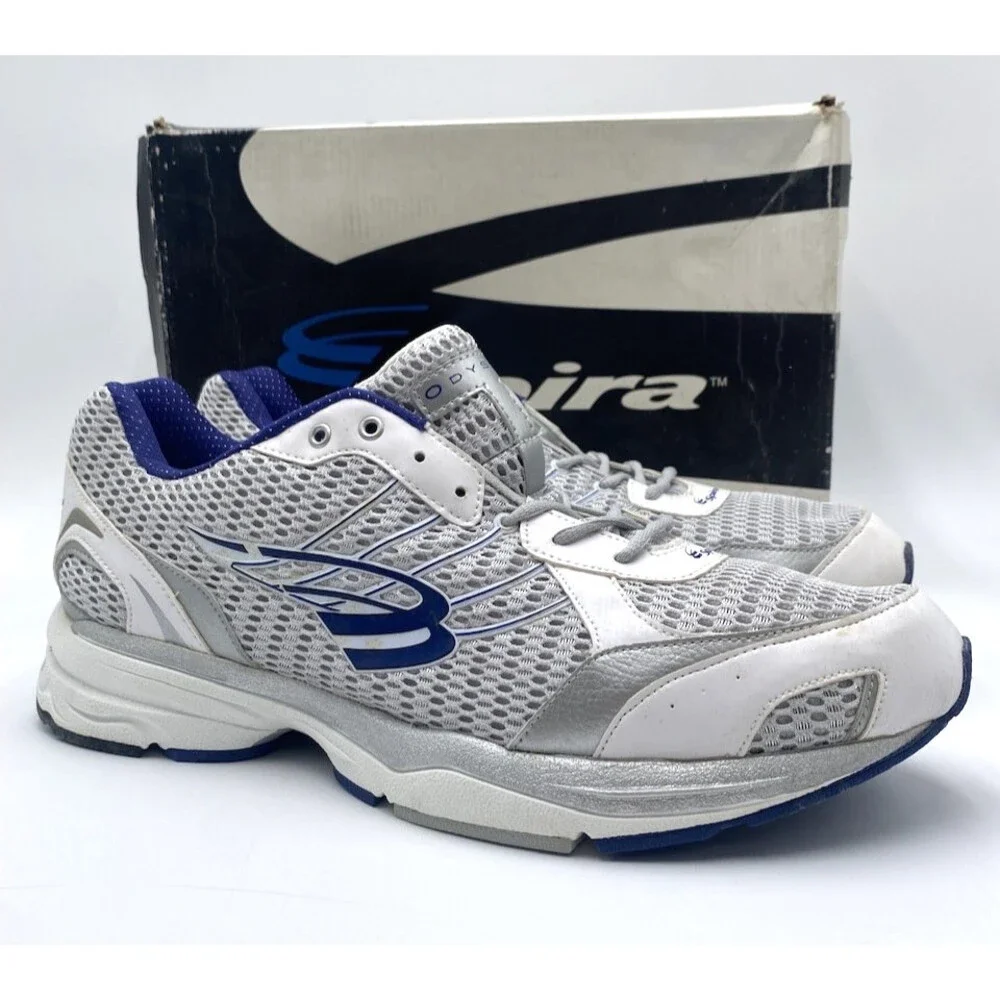 Spira ODYSSEY Men's LIGHTLY USED Running Shoe White/Silver/Navy US Size 15 D